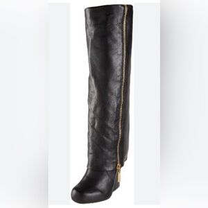Dolce Vita ‘Josey’ Fold Over Black Leather Zipper Boots - Size 7